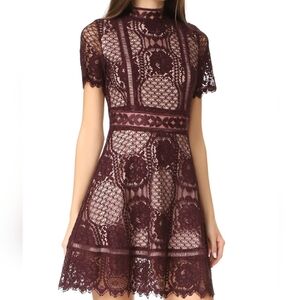 BB Dakota Plum Lace Mini Dress